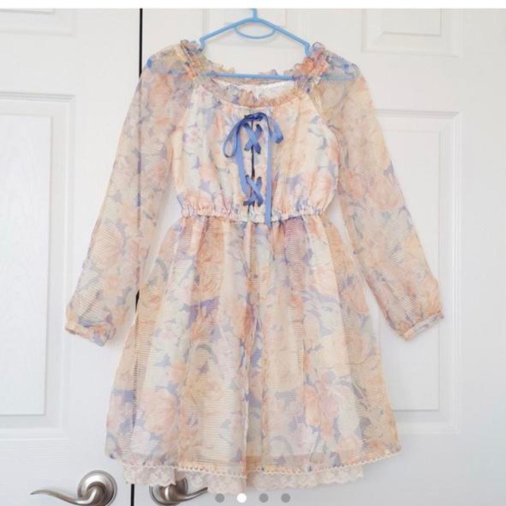 LIZ LISA 🌸 Authentic Designer Jfashion Floral Dress with Corset Ribbon